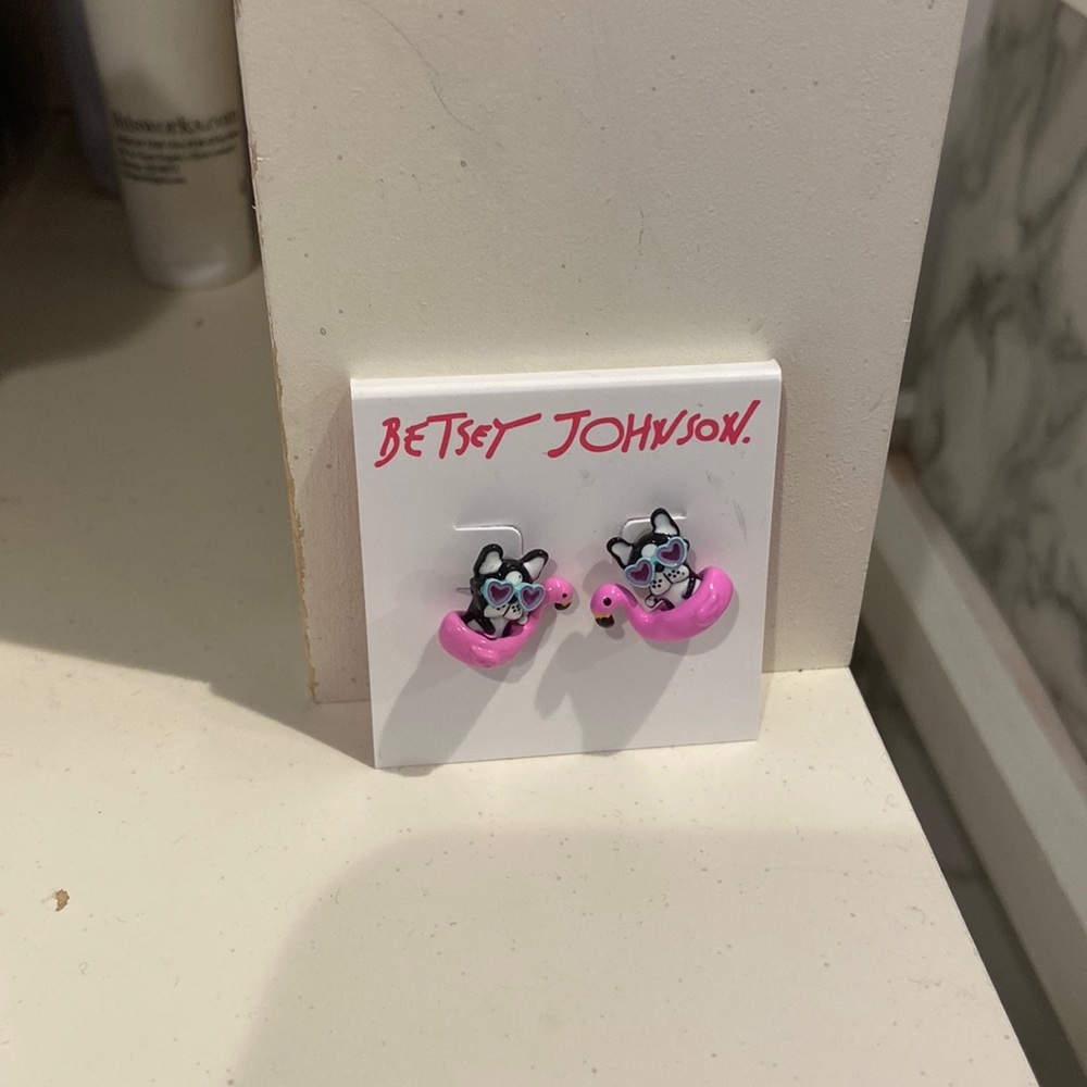 Betsey Johnson frenchie earrings